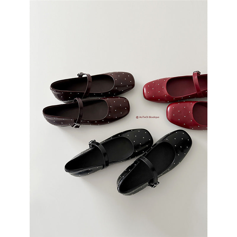Damen Ballerinas Glitzer Strass Elegante Schnalle - BerlinGlamour