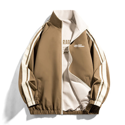 Herren Sportjacke Übergangsjacke mit Kontraststreifen Modern
