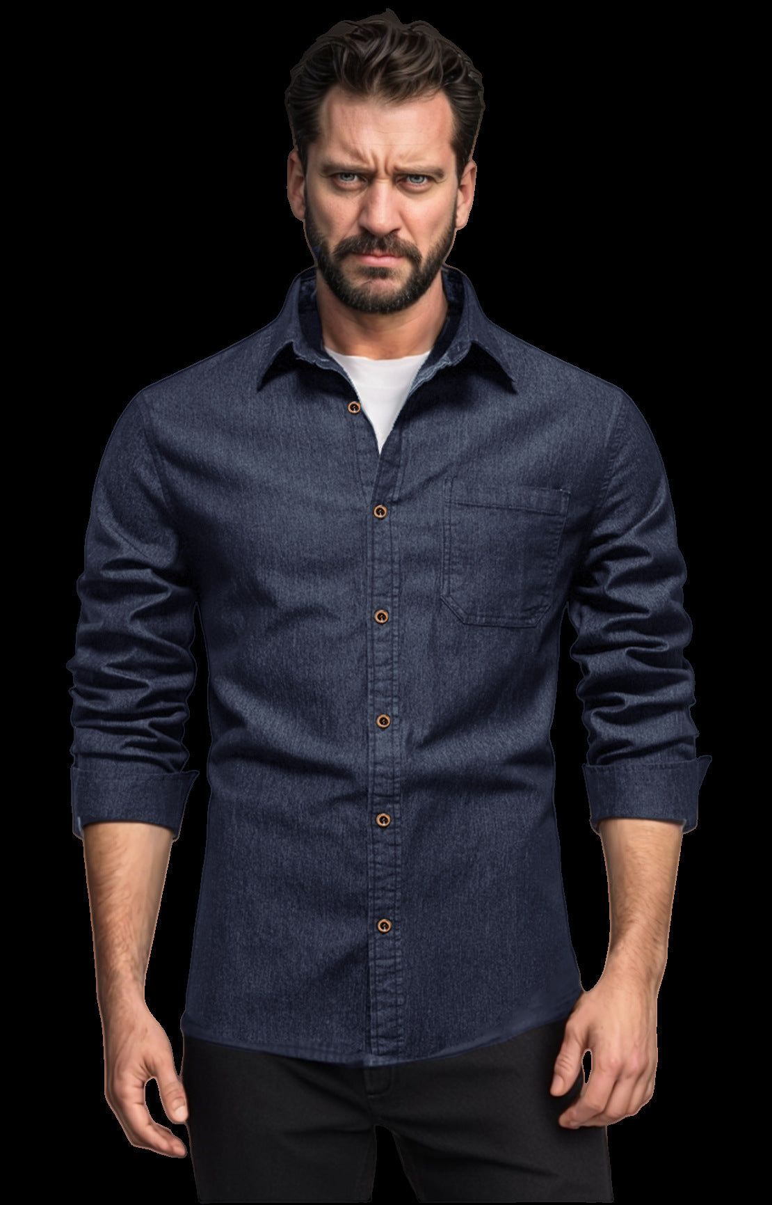 Männer Denim Hemd Modern Slim Fit