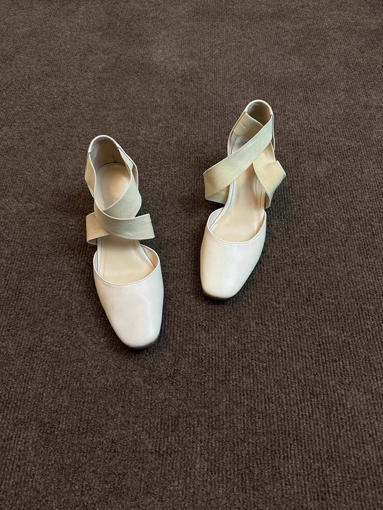 Damen Slingback Pantoletten Elegante Schuhe mit Kreuzband