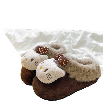 Damen Plüschpantoffeln Weich mit Tiermotiv Warm