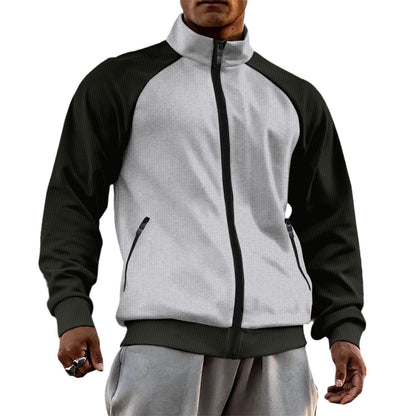 Herren Sportjacke Reißverschluss Kragen Modern