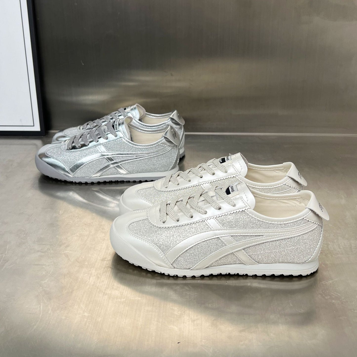 Damen Sneaker Sportlich Glitzernd Rutschfest