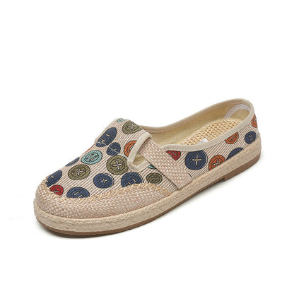 Damen Slip-On Schuhe Bequem Bunt Knöpfe FrauenSchuhe