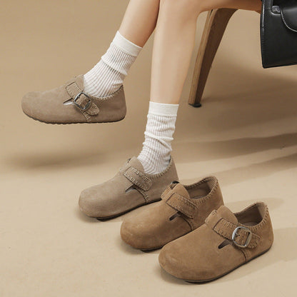 Damen Clogs Weiches Wildleder Verstellbarer Riemen Bequem