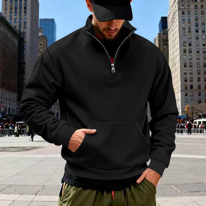 Herren Fleece Pullover Halbzipp Modern Warm