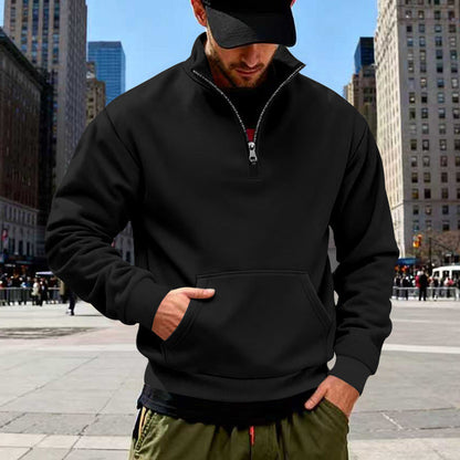 Herren Fleece Pullover Halbzipp Modern Warm