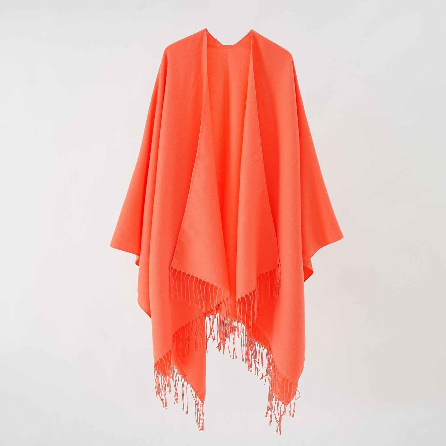 Damen Poncho Weich Fransen Luxus Modern