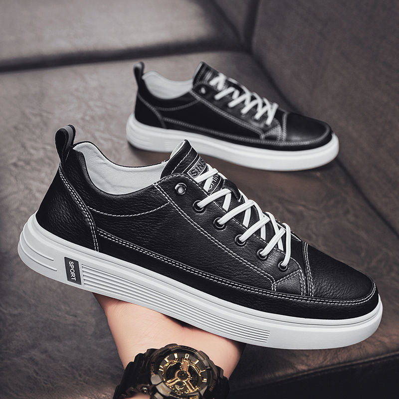 Damen Sneaker Leder Schuhe Bequem Laufsohle