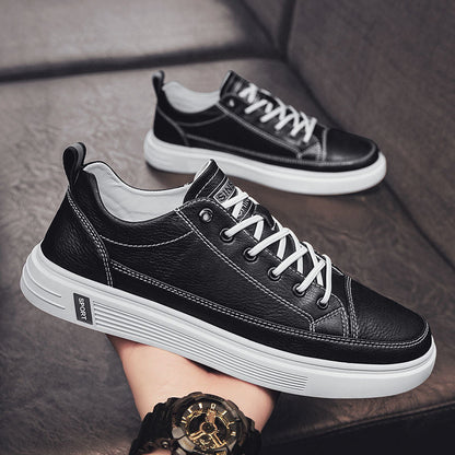 Damen Sneaker Leder Schuhe Bequem Laufsohle
