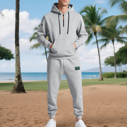 Herren Sportset Kapuzenpullover Mit Taschen Elastisch