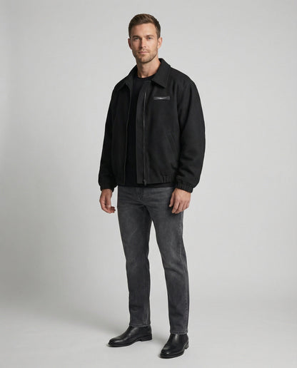 Herren Jacke Khaki Retro Stil Schulterpolster Herbst