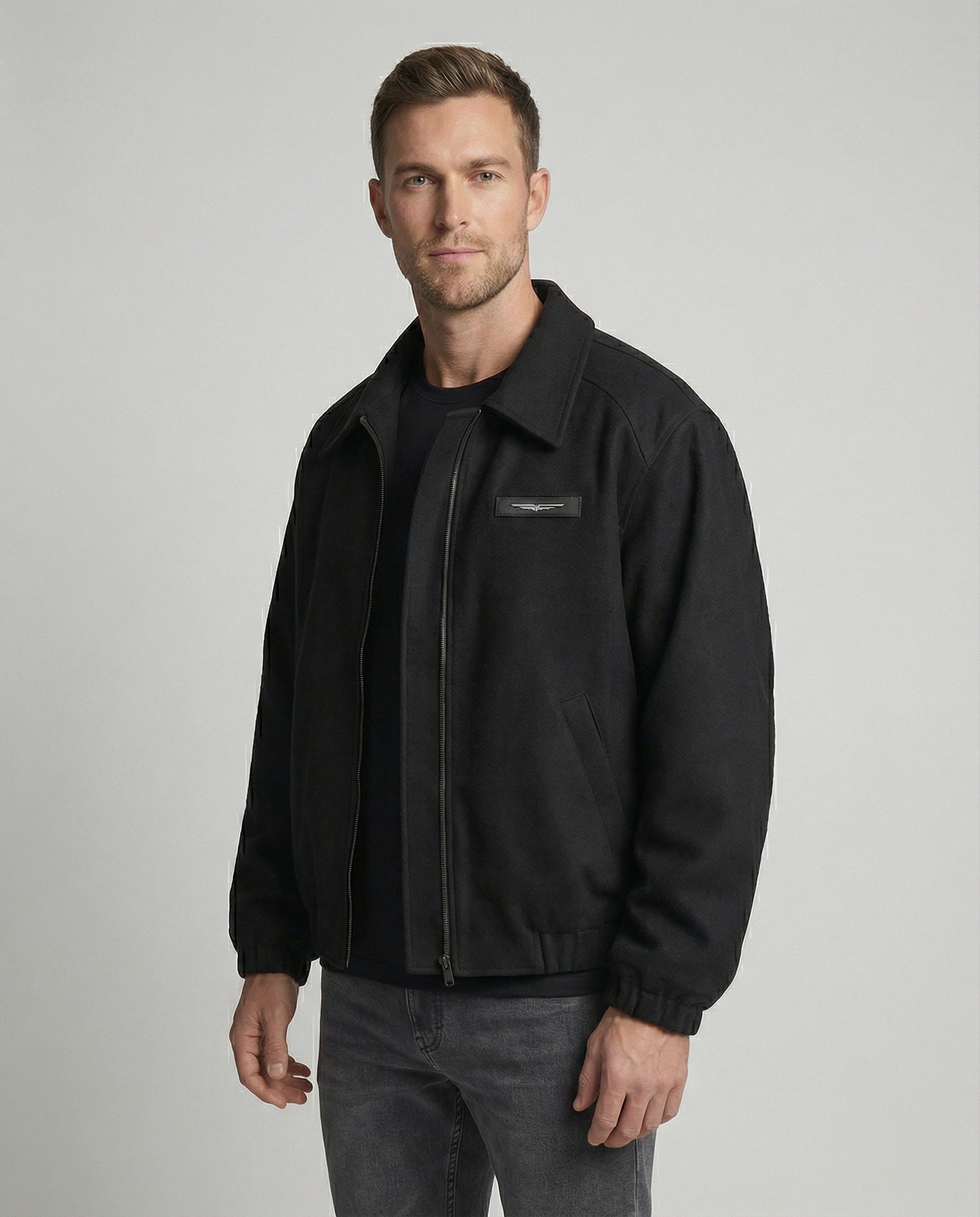Herren Jacke Khaki Retro Stil Schulterpolster Herbst - BerlinGlamour