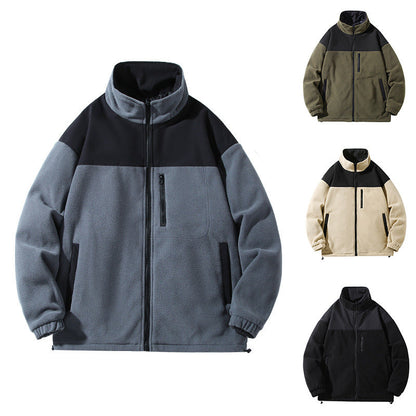 Herren Fleecejacke Warm Hochkragen Reißverschluss Taschen - BerlinGlamour