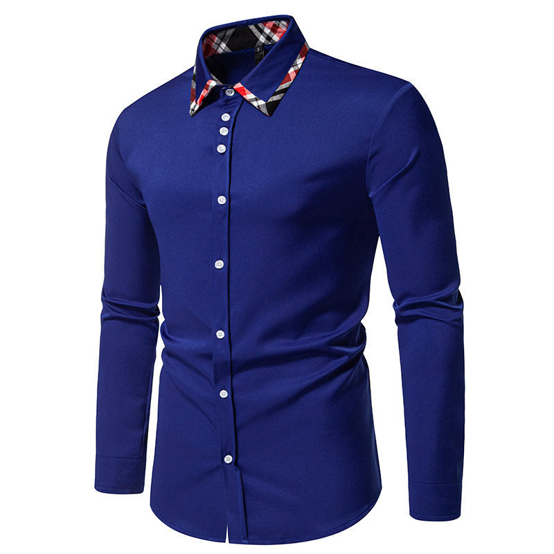 Herren Hemd Modern Slim Fit Kontrastkragen