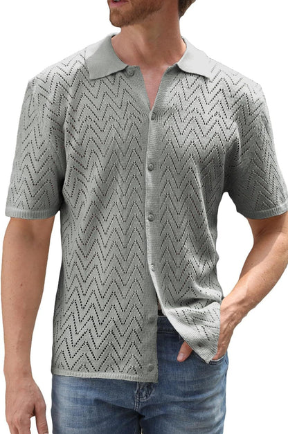 Herren Strickshirt Kurzarm Modern Sportlich