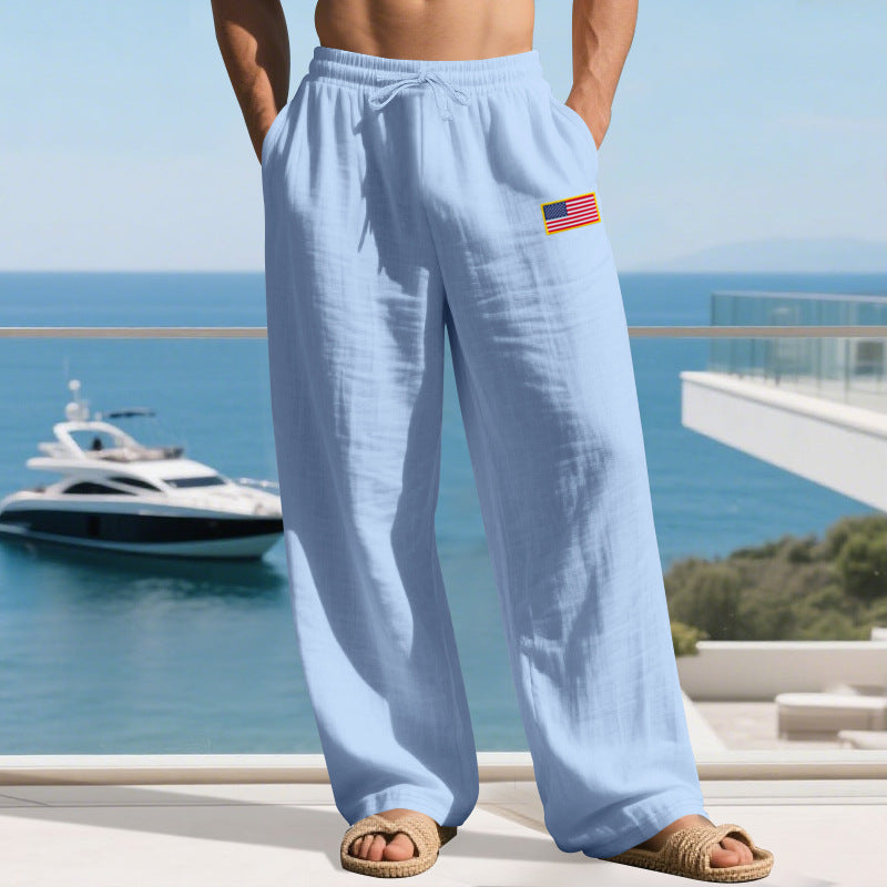 Herren Strandhose Mit Flaggenmotiv Elastisch Bequem