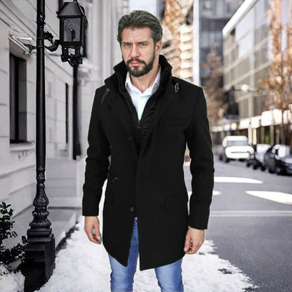 Herren Übergangs-Mantel Modern mit abnehmbarer Innenjacke