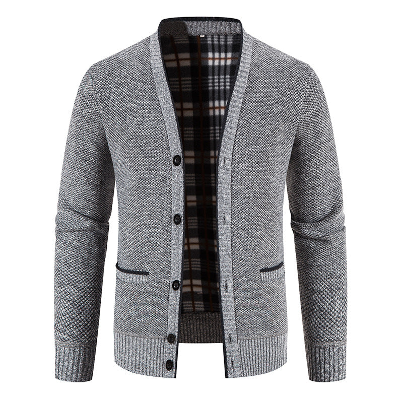 Herren Strickjacke Rautenmuster Elegant Modern