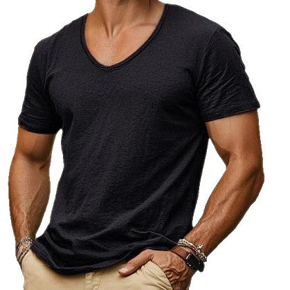 Herren T-Shirt V-Ausschnitt atmungsaktiv Leicht Sportlich
