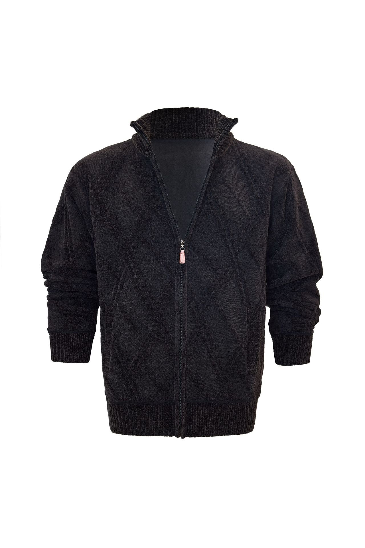 Herren Fleecejacke Hochkragen Strukturiert Warm