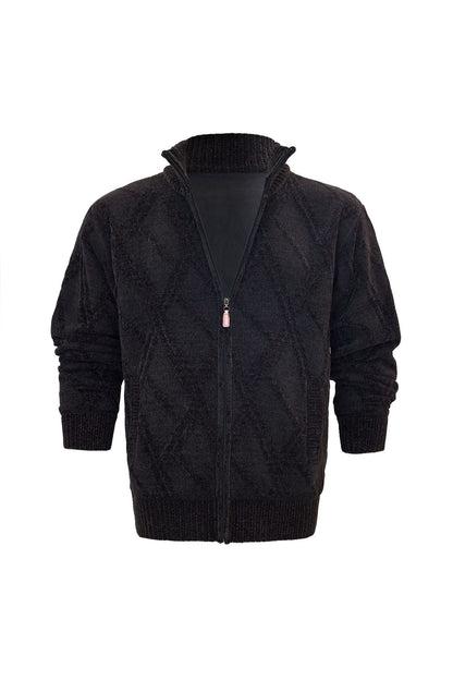 Herren Fleecejacke Hochkragen Strukturiert Warm