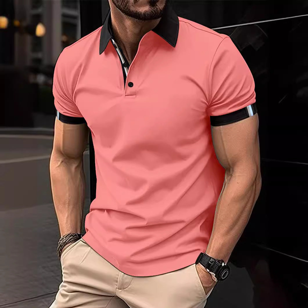 Herren Polohemd Sportlich Mit Kontrastdetails Modern