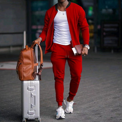Herren Sportanzug Bequem Mit Taschen Reißverschluss