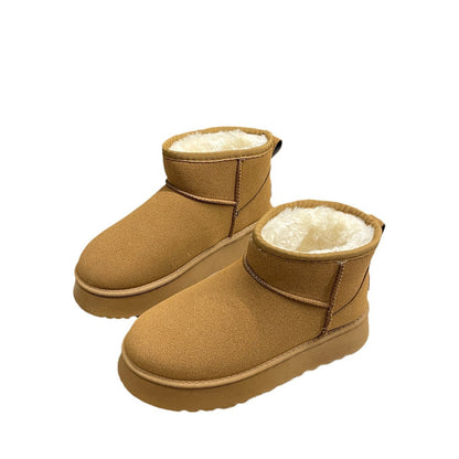 Damen Fleece Stiefeletten Warm Bequem Winter