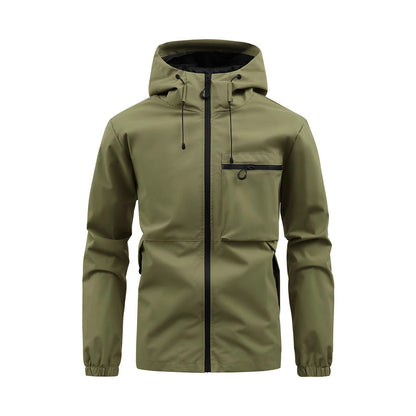 Wasserdichte Herrenjacke Allwetter Mantel Verstellbar