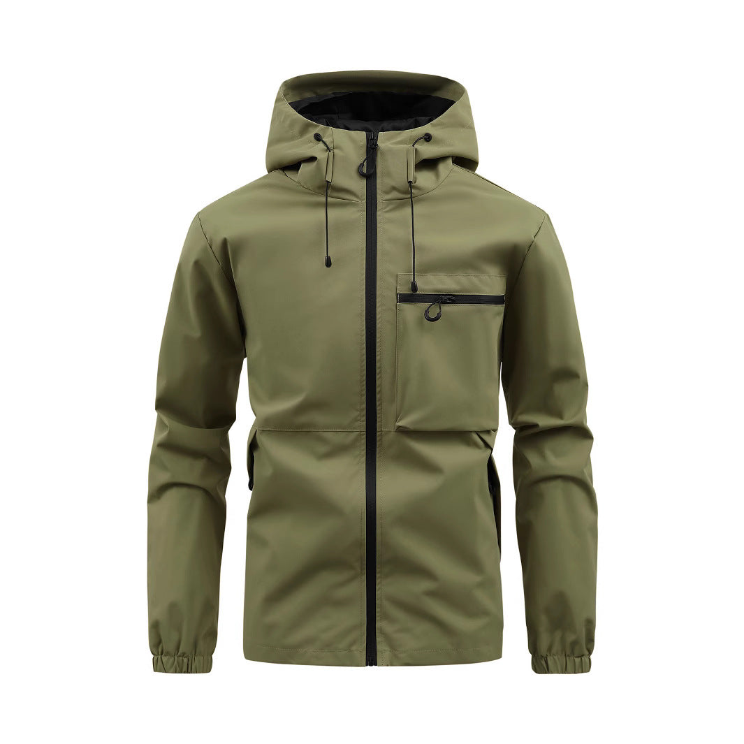 Herren Wetterjacke Funktionell mit Verstellbarer Kapuze