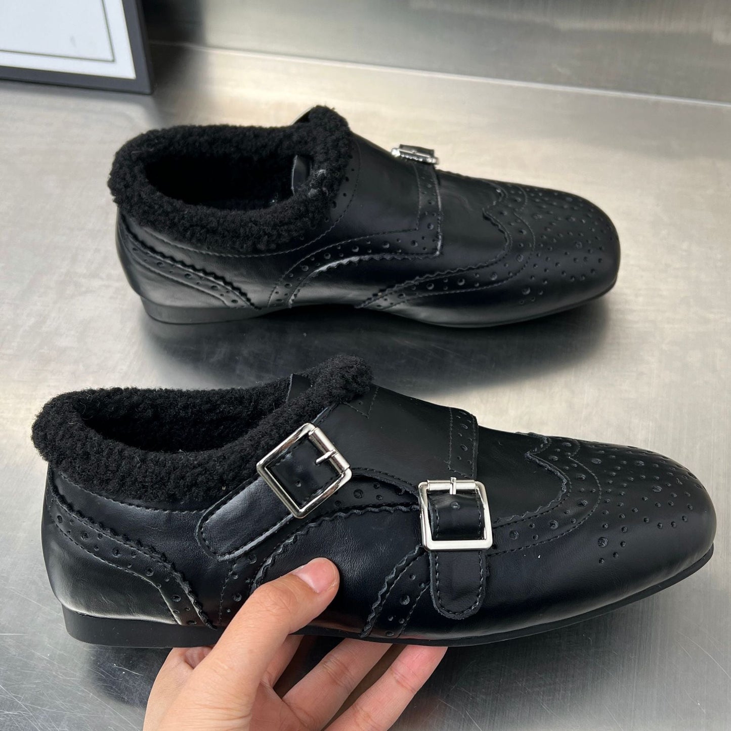 Damen Mokassins Elegant Schnalle Weich
