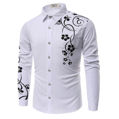 Herren Langarmshirt Modern Florales Design Trendy
