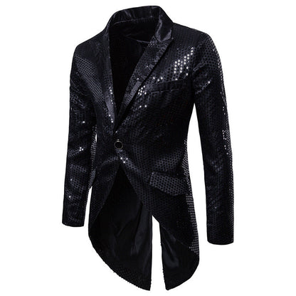 Herren Blazer Elegant Pailletten Luxus Schnitt Modern