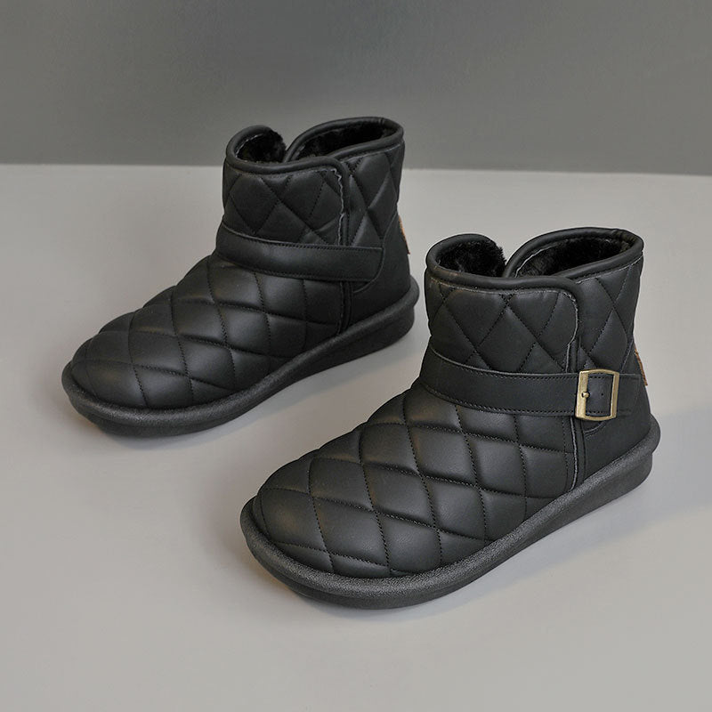Damen Winterstiefel Warm Isoliert Klettverschluss Modisch