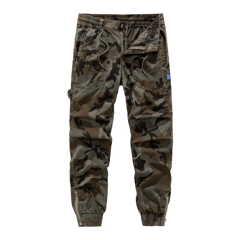 Herren Cargohose Camouflage Elastisch Vieltaschig