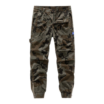 Herren Cargohose Camouflage Elastisch Vieltaschig