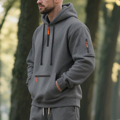 Herren Hoodie Sportlich Funktionale Taschen