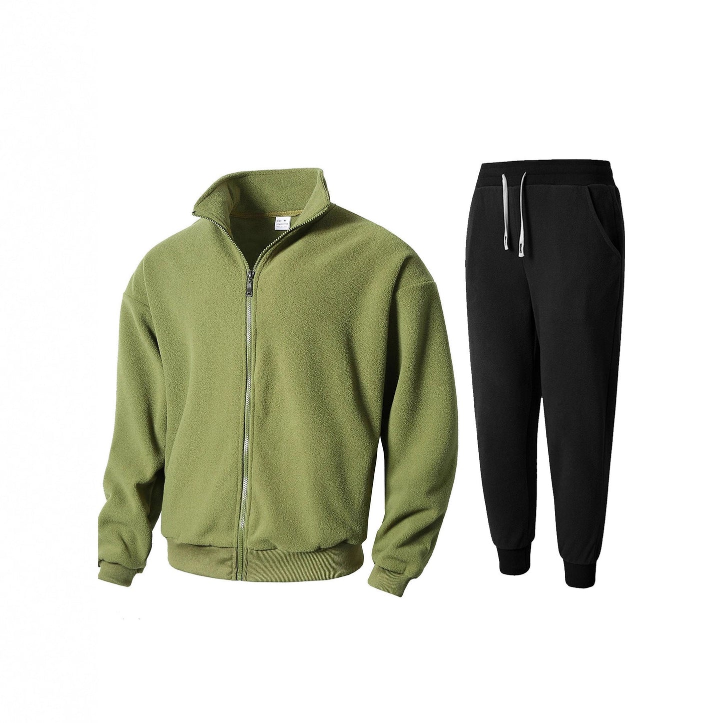 Herren Fleecejacke Jogginghose Set Sportlich Bequem