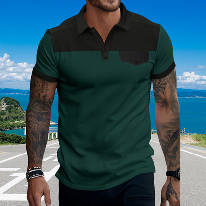 Herren Polohemd Sportlich Modern Kontrast Kragen
