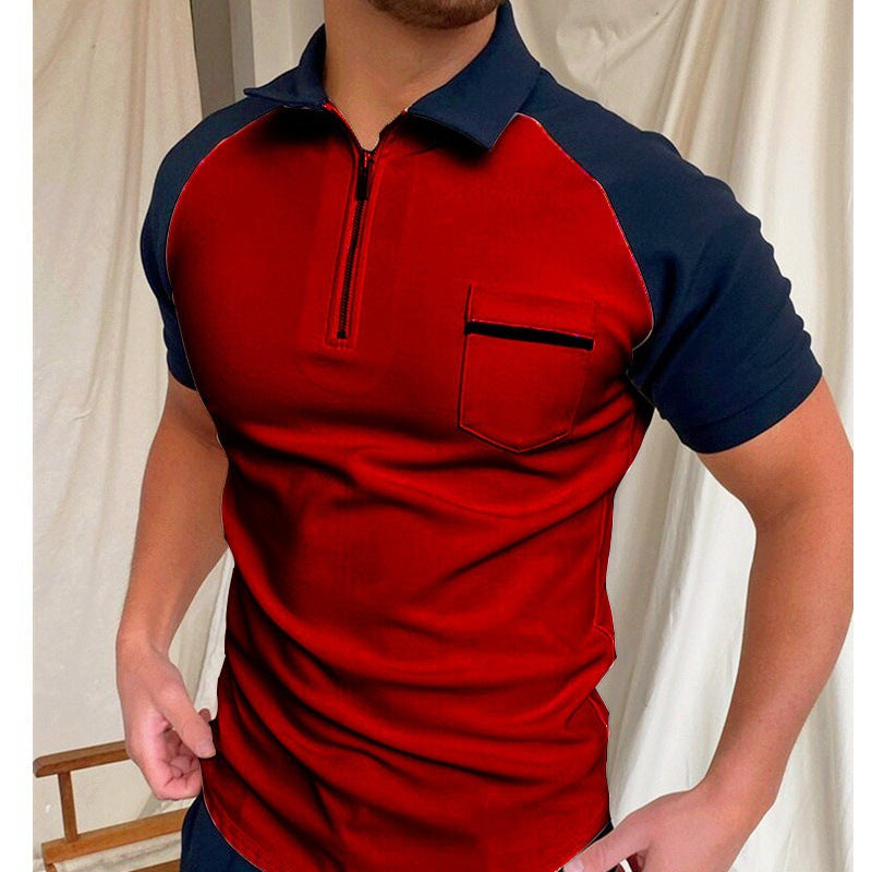 Herren Poloshirt Kurzarm Funktionell Mit Brusttasche