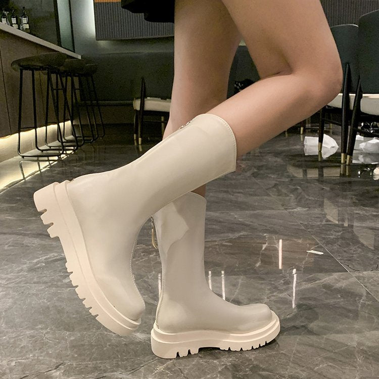 Damen Stiefel Hoch Rutschfest Gummi Schuhe Winter