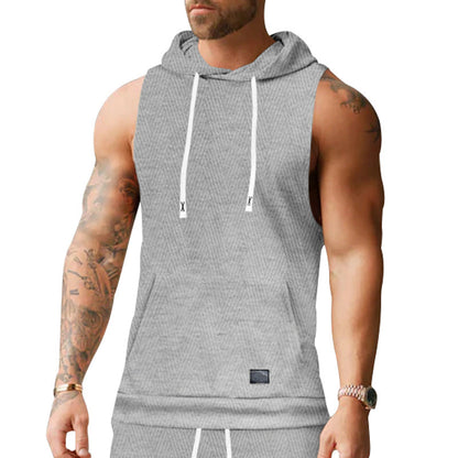 Kapuzenshirt Ärmellos Unisex Modern Strukturstoff
