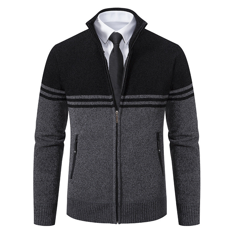 Herren Strickjacke Modisch Sportlich Reißverschluss