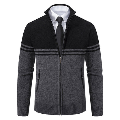 Herren Strickjacke Modisch Sportlich Reißverschluss