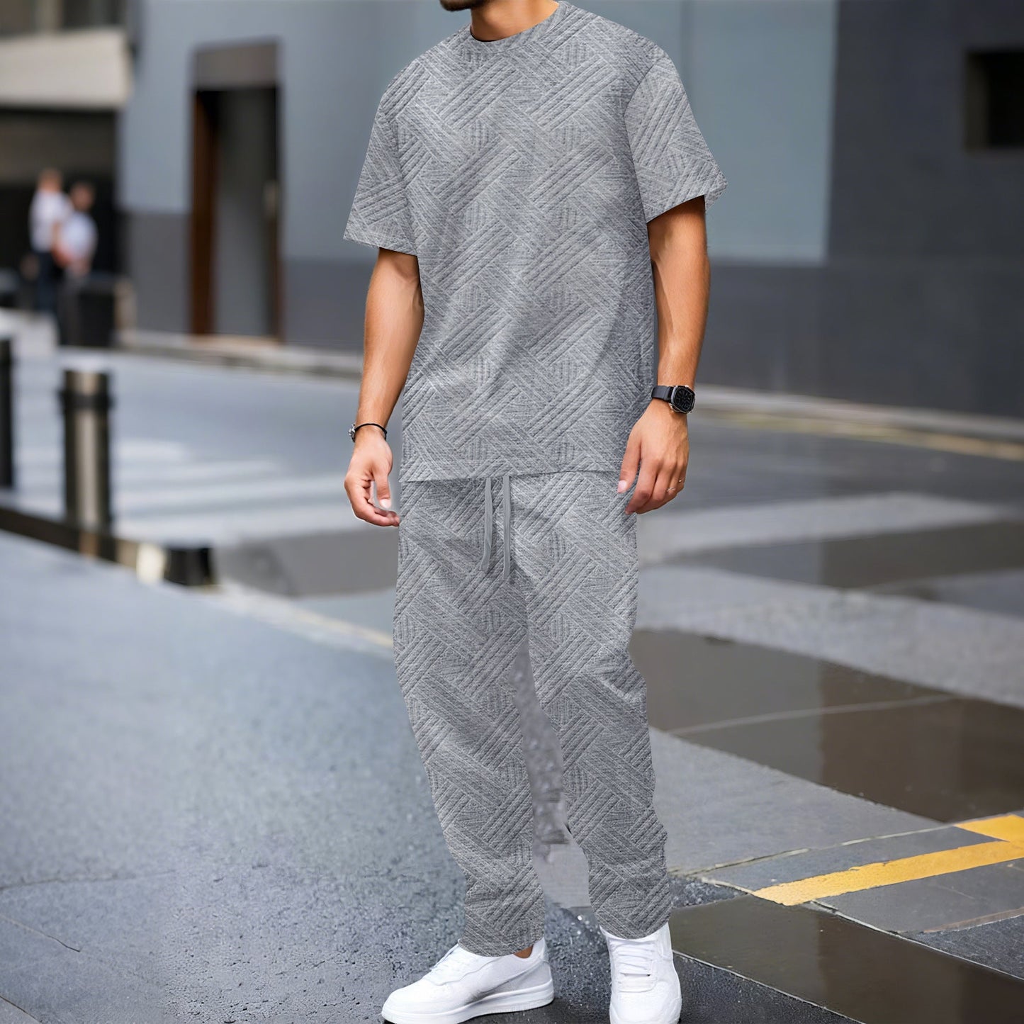 Herren Freizeitanzug Modern Geometrisches Muster Elastisch