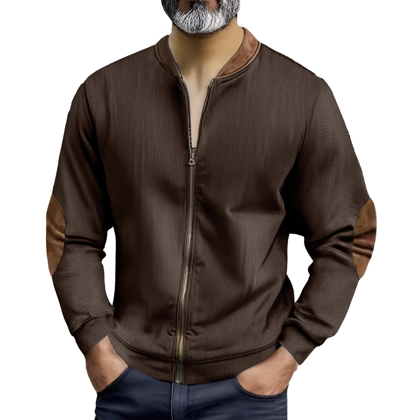 Herren Lederjacke Sportlich Modern mit Akzenten