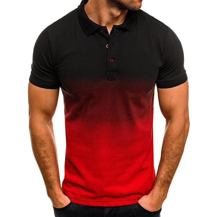 Herren Poloshirt Atmungsaktiv Modern Farbverlauf Sommer
