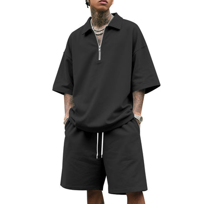 Herren Sportset Kurzarm mit Shorts Sportlich Leicht