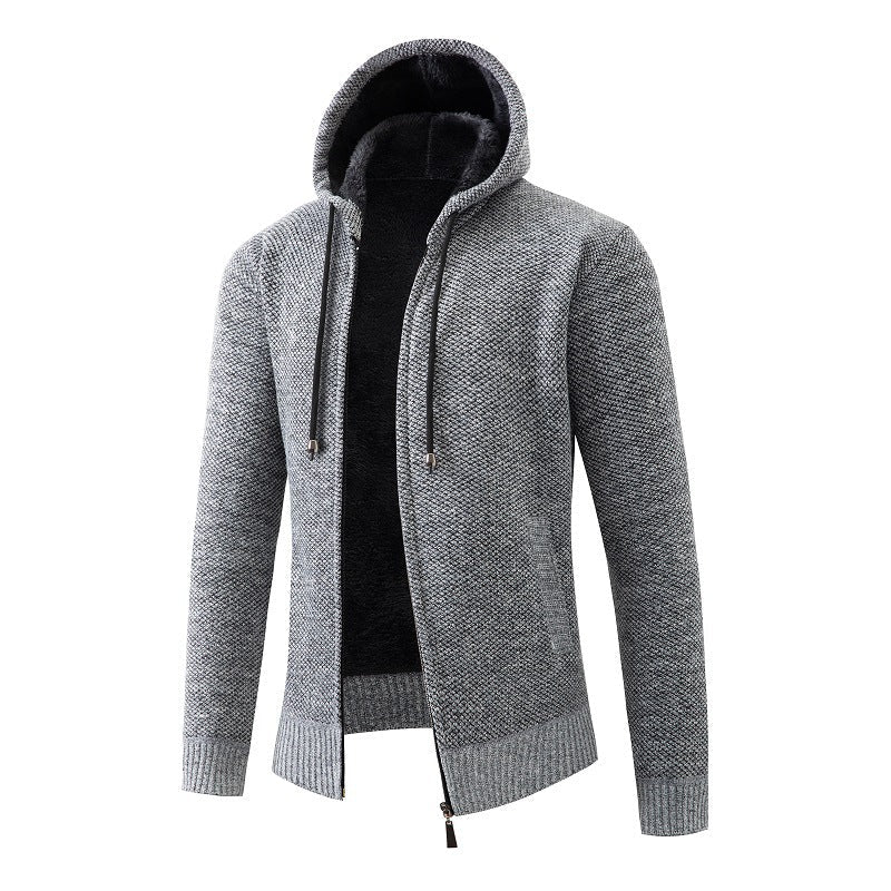 Herren Strickjacke Gefüttert Kapuze Warm - BerlinGlamour